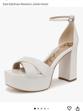 Sam Edelman White Platform Block Heel Sandals